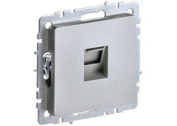 BRITE Розетка компьютерная RJ45 кат.6 РК11-БрА алюминий IEK BR-K10-2-K47