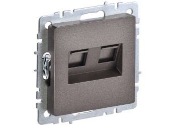 BRITE Розетка компьютерная двойная RJ45 кат.5E РК10-2-БрТБ темная бронза IEK BR-K20-1-K45