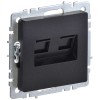 BRITE Розетка компьютерная двойная RJ45 кат.6 РК11-2-БрЧ черный IEK BR-K20-2-K02, купить в Минске по самой низкой цене