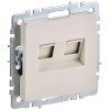 BRITE Розетка компьютерная двойная RJ45 кат.6 РК11-2-БрКр бежевый IEK BR-K20-2-K10, купить в Минске по самой низкой цене