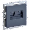 BRITE Розетка компьютерная двойная RJ45 кат.6 РК11-2-БрМ маренго IEK BR-K20-2-K35, купить в Минске по самой низкой цене