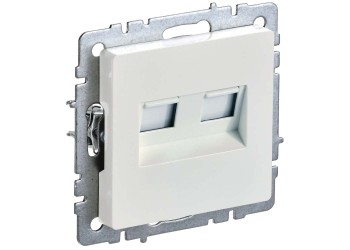 BRITE Розетка компьютерная двойная RJ45 кат.6 РК11-2-БрЖ жемчуг IEK BR-K20-2-K36