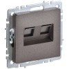 BRITE Розетка компьютерная двойная RJ45 кат.6 РК11-2-БрТБ темная бронза IEK BR-K20-2-K45, купить в Минске по самой низкой цене