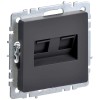 BRITE Розетка компьютерная двойная RJ45 кат.6 РК11-2-БрГ графит IEK BR-K20-2-K53, купить в Минске по самой низкой цене