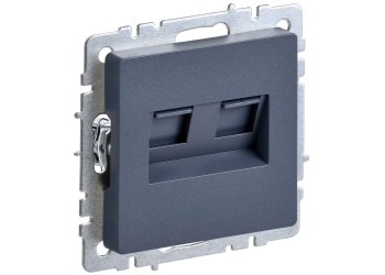 BRITE Розетка двойная RJ11+RJ45 кат.5E РК/Т12-БрМ маренго IEK BR-KT20-O-1-K35