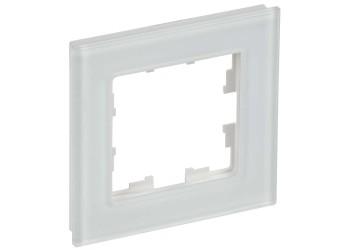 BRITE Рамка 1-местная РУ-1-2-Бр стекло белый матовый IEK BR-M12-G-31-K01