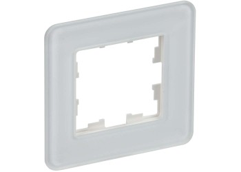 BRITE Рамка 1-местная РУ-1-2-Бр стекло белый RE IEK BR-M12-G-41-K01