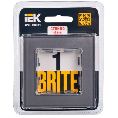 Рамка 1-постовая IEK Brite РУ-1-2-БрСе серая BR-M12-G-K03, купить в Минске по самой низкой цене