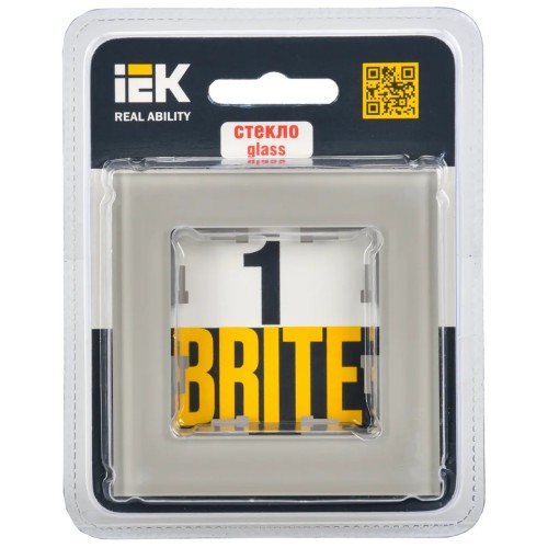 Рамка 1-постовая IEK Brite РУ-1-2-БрД дымчатая BR-M12-G-K30, купить в Минске по самой низкой цене