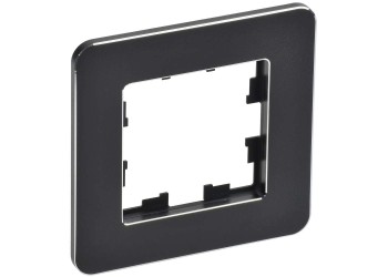 BRITE Рамка 1-местная РУ-1-1-Бр металл черный RE IEK BR-M12-M-01-K02