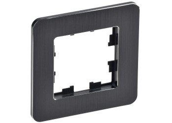 BRITE Рамка 1-местная РУ-1-1-Бр металл черный RE AL IEK BR-M12-M-21-K02
