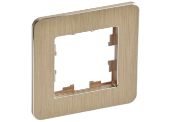 BRITE Рамка 1-местная РУ-1-1-Бр металл шампань RE AL IEK BR-M12-M-21-K37