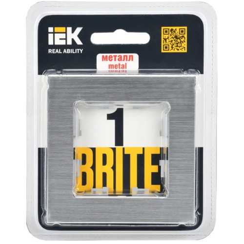 Рамка 1-постовая IEK Brite РУ-1-1-БрА алюминий BR-M12-M-K47, купить в Минске по самой низкой цене