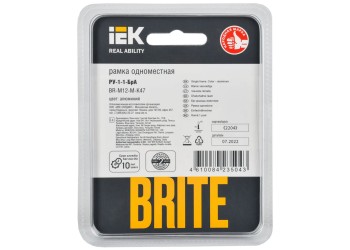 Рамка 1-постовая IEK Brite РУ-1-1-БрА алюминий BR-M12-M-K47
