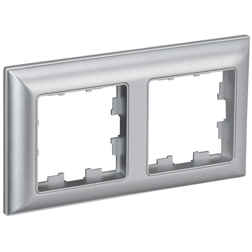 BRITE Рамка 2-местная РУ-2-Бр алюминий/алюминий IEK BR-M22-12-K47, купить в Минске по самой низкой цене