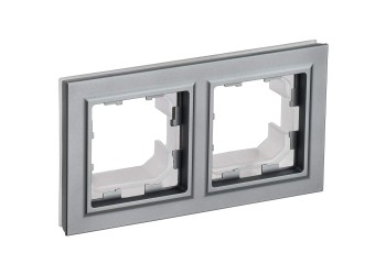 BRITE Рамка 2-местная IP44 РУ-2-БрС-44 сталь IEK BR-M22-44-K46