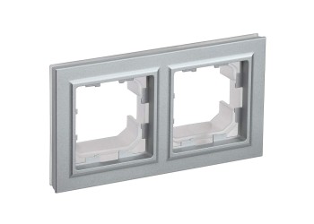 BRITE Рамка 2-местная IP44 РУ-2-БрА-44 алюминий IEK BR-M22-44-K47