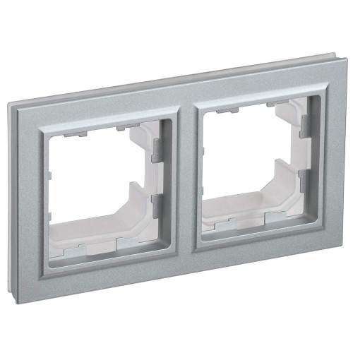 BRITE Рамка 2-местная IP44 РУ-2-БрА-44 алюминий IEK BR-M22-44-K47, купить в Минске по самой низкой цене