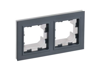 BRITE Рамка 2-местная IP44 РУ-2-БрГ-44 графит IEK BR-M22-44-K53