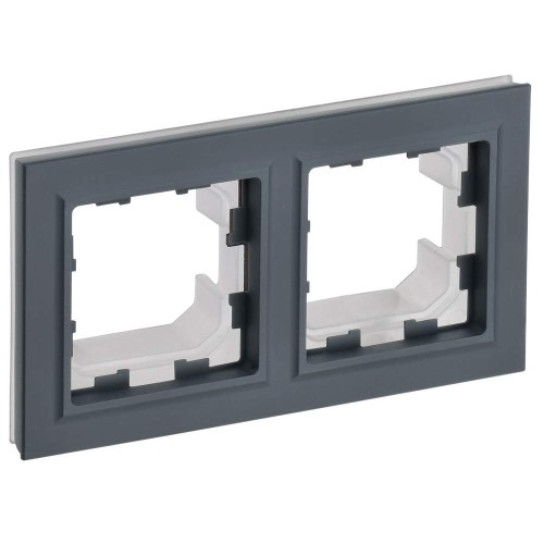 BRITE Рамка 2-местная IP44 РУ-2-БрГ-44 графит IEK BR-M22-44-K53, купить в Минске по самой низкой цене