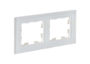 BRITE Рамка 2-местная РУ-2-2-Бр стекло белый матовый IEK BR-M22-G-31-K01