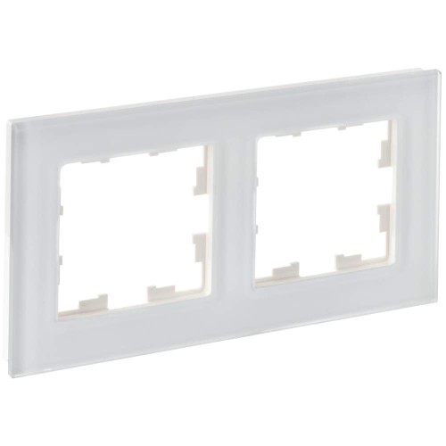 BRITE Рамка 2-местная РУ-2-2-Бр стекло белый матовый IEK BR-M22-G-31-K01, купить в Минске по самой низкой цене