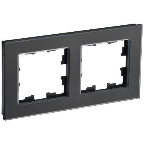 BRITE Рамка 2-местная РУ-2-2-Бр стекло черный матовый IEK BR-M22-G-31-K02, купить в Минске по самой низкой цене