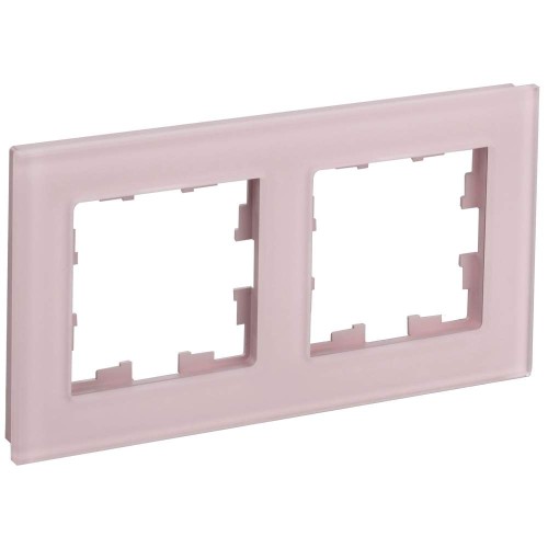 BRITE Рамка 2-местная РУ-2-2-Бр стекло розовый матовый IEK BR-M22-G-31-K14, купить в Минске по самой низкой цене