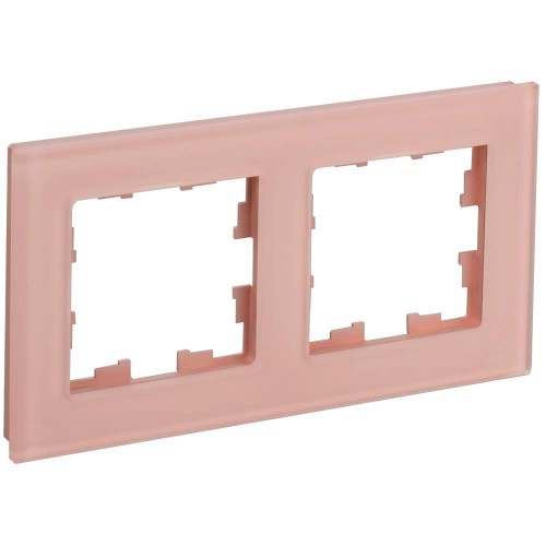 BRITE Рамка 2-местная РУ-2-2-БрП стекло персиковый матовый IEK BR-M22-G-31-K96, купить в Минске по самой низкой цене