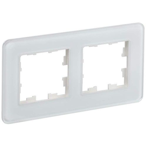 BRITE Рамка 2-местная РУ-2-2-Бр стекло белый RE IEK BR-M22-G-41-K01, купить в Минске по самой низкой цене