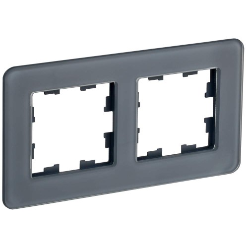 BRITE Рамка 2-местная РУ-2-2-Бр стекло графит RE IEK BR-M22-G-41-K53, купить в Минске по самой низкой цене