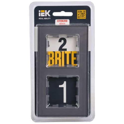 Рамка 2-постовая IEK Brite РУ-2-2-БрСе серая BR-M22-G-K03, купить в Минске по самой низкой цене