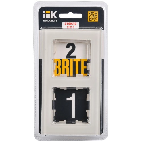 Рамка 2-постовая IEK Brite РУ-2-2-БрВа ваниль BR-M22-G-K10, купить в Минске по самой низкой цене