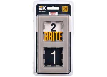 Рамка 2-постовая IEK Brite РУ-2-2-БрД дымчатая BR-M22-G-K30