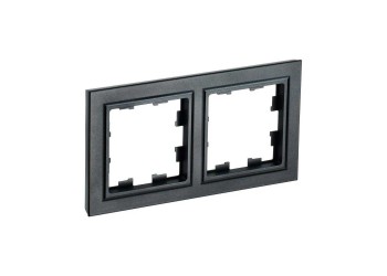 Рамка 2-постовая IEK Brite черная BR-M22-K02