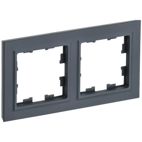 BRITE Рамка 2-местная РУ-2-БрГ графит IEK BR-M22-K53, купить в Минске по самой низкой цене