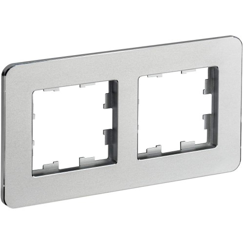 BRITE Рамка 2-местная РУ-2-1-Бр металл алюминий RE IEK BR-M22-M-01-K47, купить в Минске по самой низкой цене