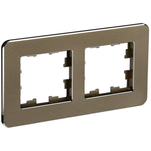 BRITE Рамка 2-местная РУ-2-1-Бр металл латунь RE IEK BR-M22-M-01-K49, купить в Минске по самой низкой цене