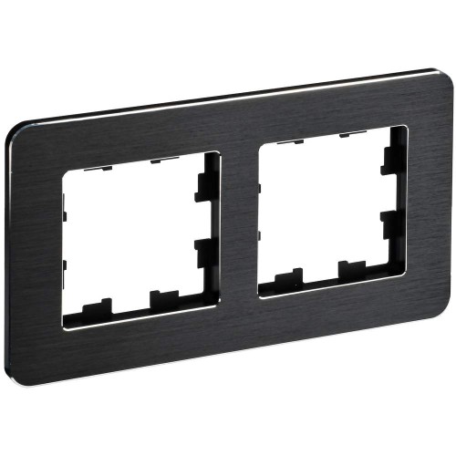 BRITE Рамка 2-местная РУ-2-1-Бр металл черный RE AL IEK BR-M22-M-21-K02, купить в Минске по самой низкой цене