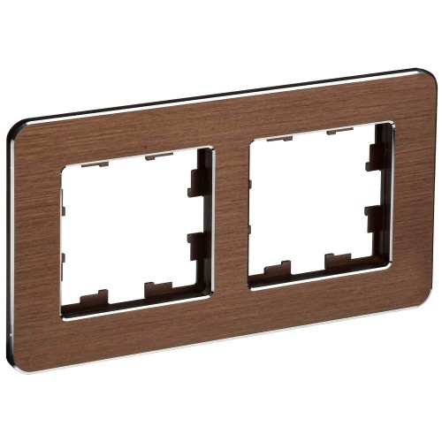 BRITE Рамка 2-местная РУ-2-1-Бр металл коричневый RE AL IEK BR-M22-M-21-K30, купить в Минске по самой низкой цене