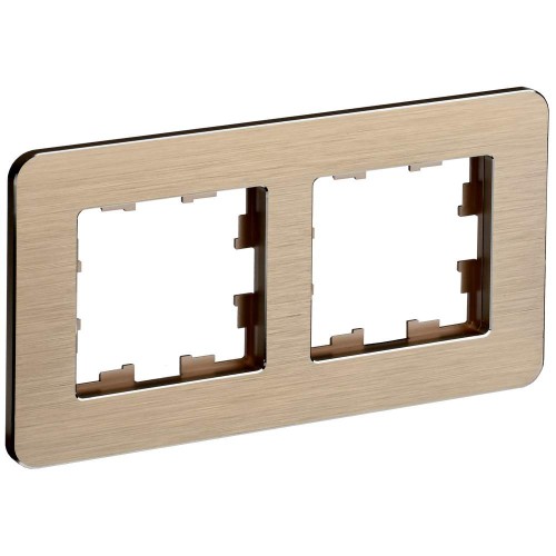 BRITE Рамка 2-местная РУ-2-1-Бр металл шампань RE AL IEK BR-M22-M-21-K37, купить в Минске по самой низкой цене