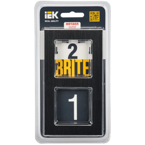 Рамка 2-постовая IEK Brite РУ-2-1-БрЧ черная BR-M22-M-K02, купить в Минске по самой низкой цене