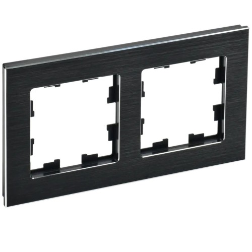 Рамка 2-постовая IEK Brite РУ-2-1-БрЧ черная BR-M22-M-K02, купить в Минске по самой низкой цене