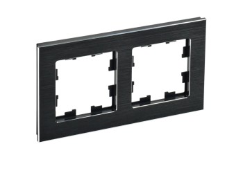 Рамка 2-постовая IEK Brite РУ-2-1-БрЧ черная BR-M22-M-K02