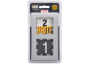 Рамка 2-постовая IEK Brite РУ-2-1-БрА алюминий BR-M22-M-K47