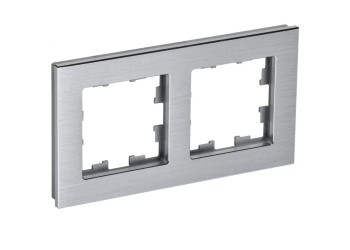 Рамка 2-постовая IEK Brite РУ-2-1-БрА алюминий BR-M22-M-K47