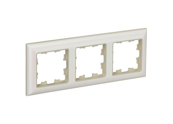 BRITE Рамка 3-местная РУ-3-Бр бежевый/жемчужный IEK BR-M32-12-1-K10