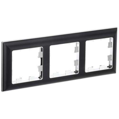 BRITE Рамка 3-местная РУ-3-Бр хром/черный IEK BR-M32-12-2-K23, купить в Минске по самой низкой цене