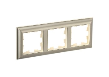 BRITE Рамка 3-местная РУ-3-Бр бежевый/шампань IEK BR-M32-12-3-K10