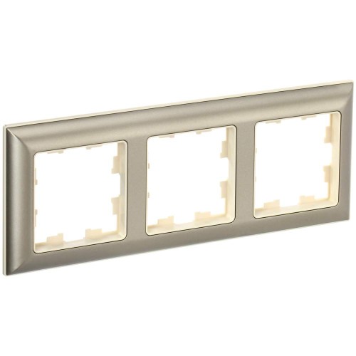 BRITE Рамка 3-местная РУ-3-Бр бежевый/шампань IEK BR-M32-12-3-K10, купить в Минске по самой низкой цене